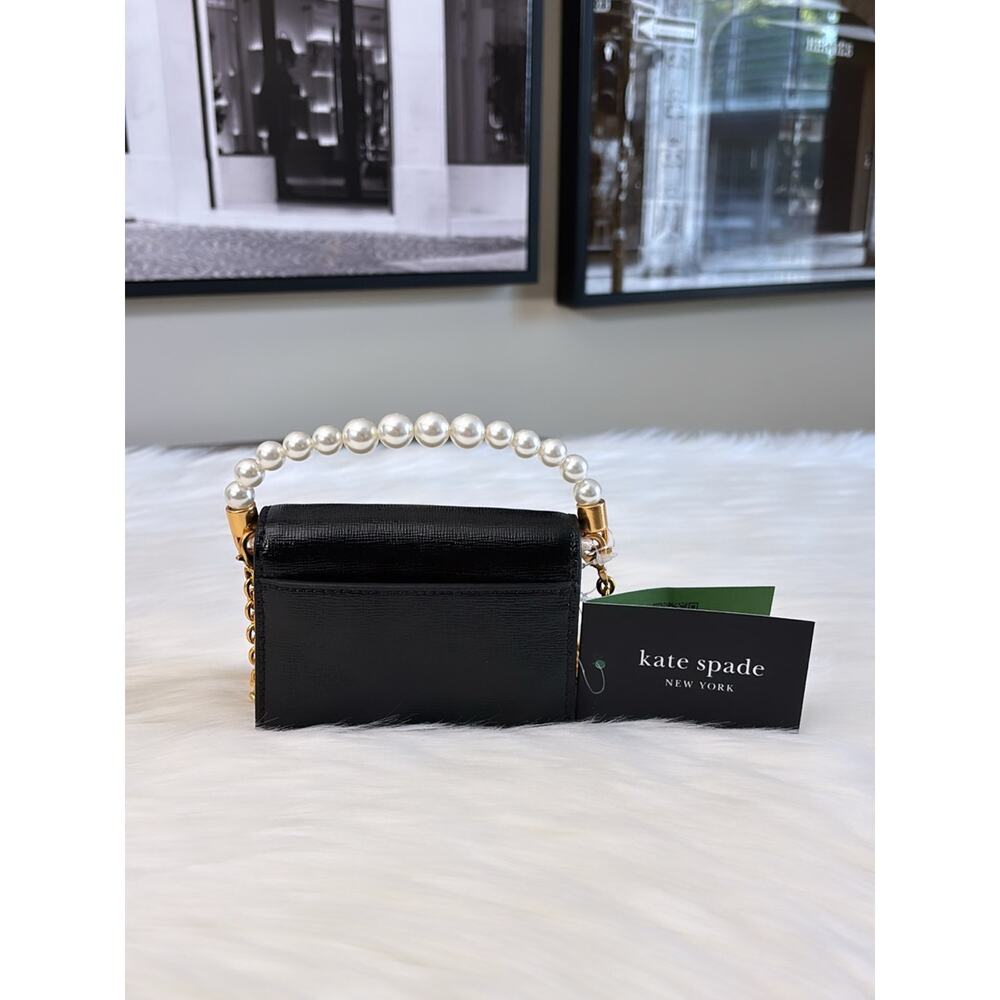 kate spade Black Pearl-Handle Mini Crossbody with Gold Chain - Picture 2 of 7